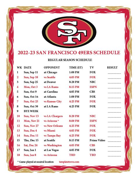 49ers playoffs schedule